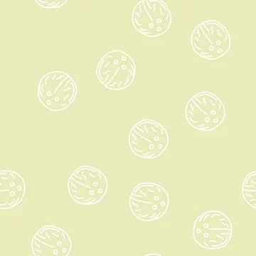 Coconut brown line seamless pattern イラスト素材
