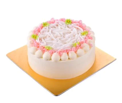 Coconut Cake on white background Stock Photos
