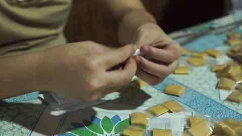Coconut candy making in a Mekong Delta factory in Vietnam Stock-Footage 311578095