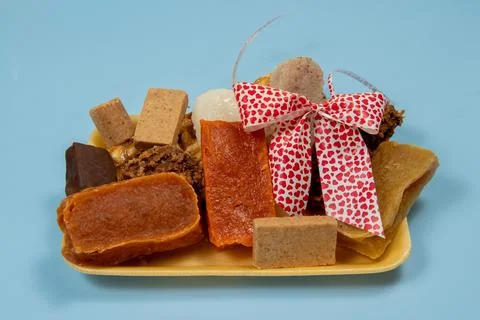 Coconut candy, pumpkin candy, pacoca, peanut butter Stock-Fotos