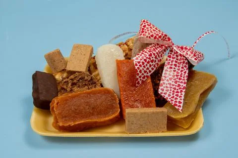 Coconut candy, pumpkin candy, pacoca, peanut butter Stock-Fotos