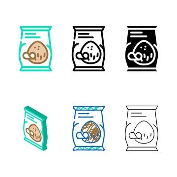 Coconut chips snack color icon vector looks Stock-Illustration