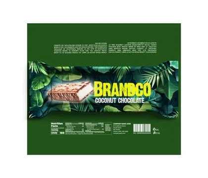 Coconut Chocolate Wafer Packaging Design Stock Illustration