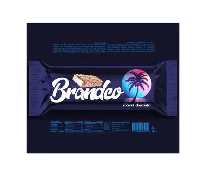 Coconut Chocolate Wafer Packaging Design Stock Illustration