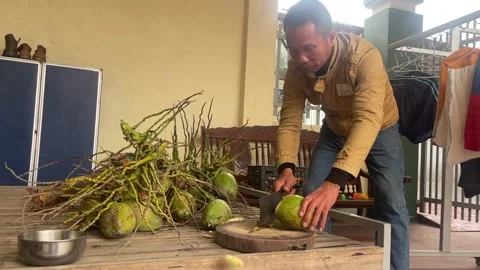Coconut chopper Stock Footage 300233487