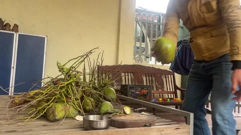 Coconut chopper Stock Footage 300233501