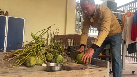 Coconut chopper Stock Footage 300233503