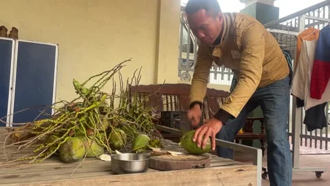 Coconut chopper Stock Footage 300233505