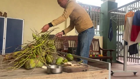 Coconut chopper Stock Footage 300233507