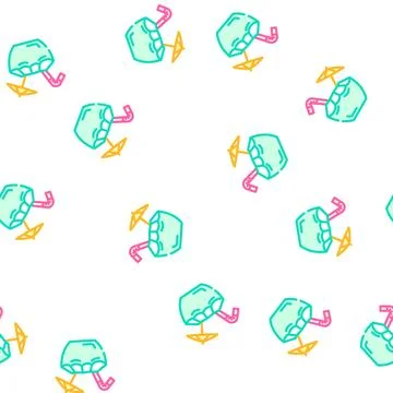 Coconut cocktail drink vector seamless pattern イラスト素材