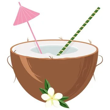 Coconut cocktail Illustrazione stock
