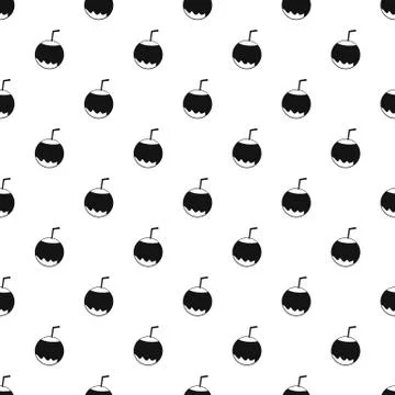 Coconut cocktail pattern, simple style Illustrazione stock