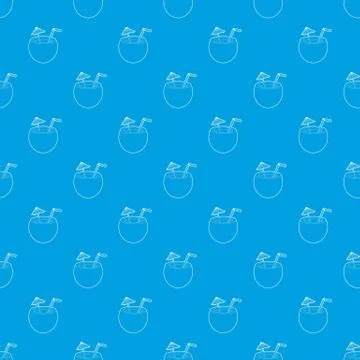 Coconut cocktail pattern vector seamless blue イラスト素材