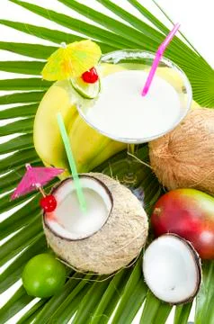 Coconut cocktail. Stock Photos