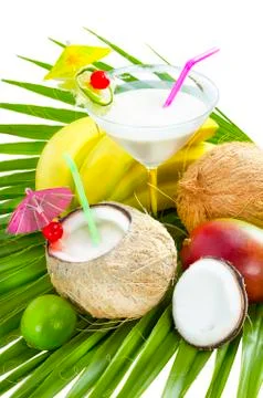 Coconut cocktail. Stock Photos