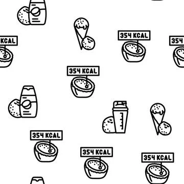 Coconut coco fruit white tropical vector seamless pattern Illustrazione stock