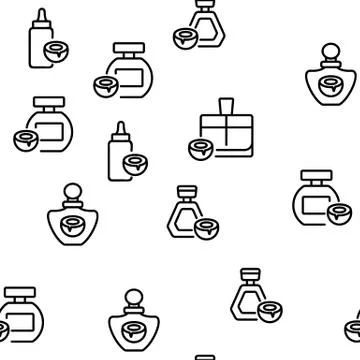 Coconut Cosmetic Pack Vector Seamless Pattern Stock Illustration