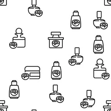 Coconut Cosmetic Pack Vector Seamless Pattern Stock Illustration