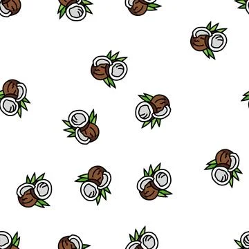 Coconut cut leaves vector seamless pattern Stock Illustration