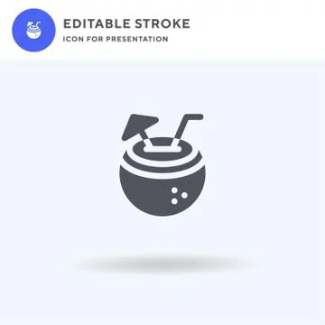Coconut Drink icon vector, filled flat sign, solid pictogram isolated on white Stockillustratie