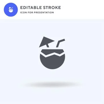 Coconut Drink icon vector, filled flat sign, solid pictogram isolated on white イラスト素材