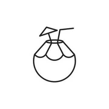 Coconut drink icon vector on white background Stock Illustration