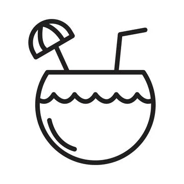 Coconut Drink Illustration Highlighting Refreshing and Exotic Drinks Stock Illustration