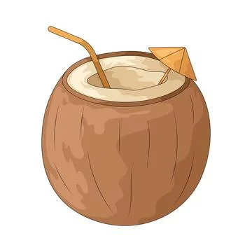 Coconut Drink illustration Ilustración de archivo