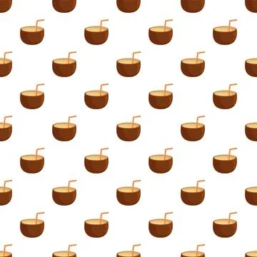 Coconut drink pattern representing tropical summer vacation concept Stock Illustration