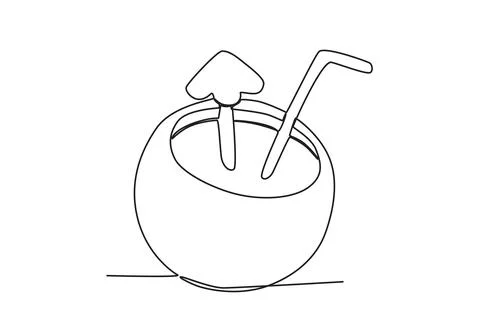 Coconut drinks are suitable for the beach Stock Illustration
