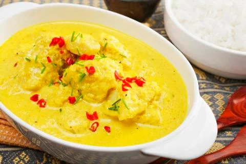 Coconut fish curry Stock Photos