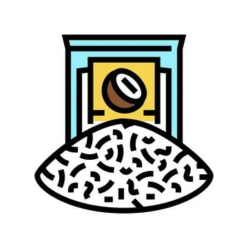 Coconut flakes color icon vector illustration Stock Illustration