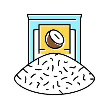 Coconut flakes color icon vector illustration Stock Illustration