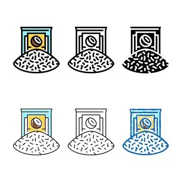 Coconut flakes color icon vector clean 스톡 일러스트