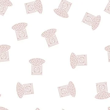 Coconut flakes glyph seamless pattern Stock Illustration