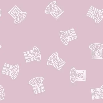 Coconut flakes line seamless pattern Stock Illustration