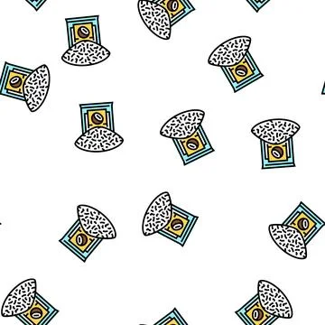 Coconut flakes vector seamless pattern Stock Illustration