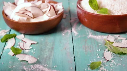 Coconut flour with whole nuts Stock-Footage 169938193