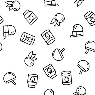 Coconut Food Vector Seamless Pattern Stock Illustration