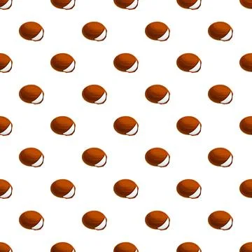 Coconut fruit halves creating seamless pattern on background Stock Illustration