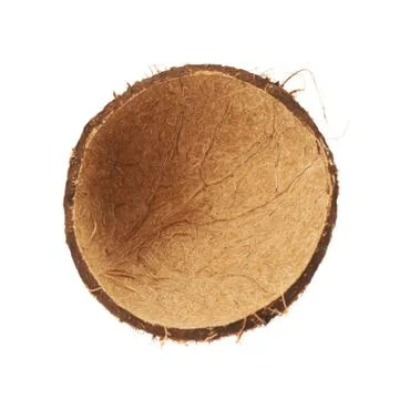 Coconut fruit shell cut in half Stock Photos