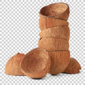 Coconut fruit shell isolated Stock Photos