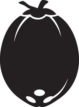 Coconut Fruit Silhouette Icon Vector Illustration Stock Illustration
