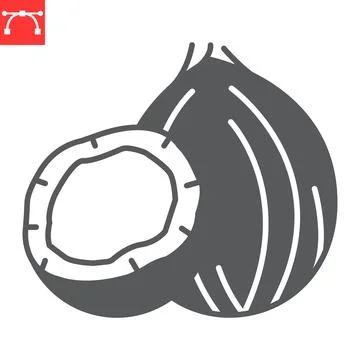 Coconut glyph icon Ilustração Stock