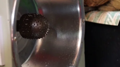 The coconut grater machine when the switch on rotates Stock Footage 105007353