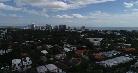 Coconut Grove on the horizon Stock Footage 147332923