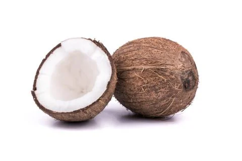 Coconut with half Foto stock