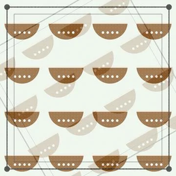 Coconut halves pattern with dotted interiors on light background Иллюстрация