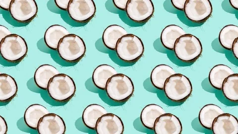 Coconut halves sway in a rhythmic pattern Stock Footage 254690466