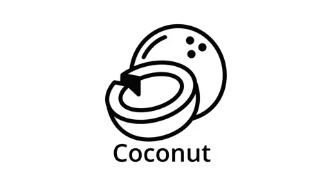 Coconut icon animation Stock Footage 152643128